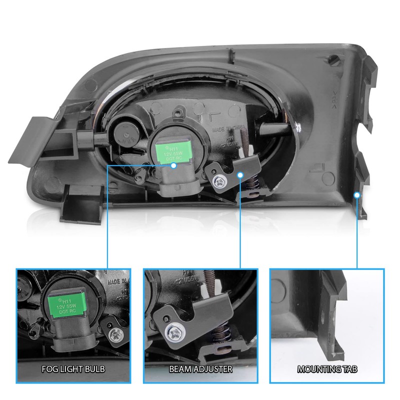 AmeriLite for 2001-2003 Honda Civic 2Dr/4-Door Clear Halogen Replacement Bumper
