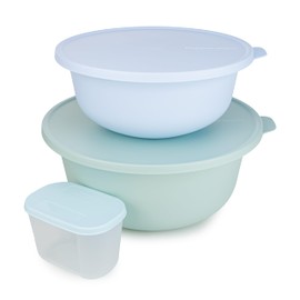 Tupperware Aloha 4L Mint + 2L Light Blue Serving Bowl Salad Bowl Baking Bowl Including Fridge System 300ml
