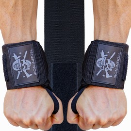 Iron Infidel - Muñequeras para levantamiento de pesas, soporte resistente de 18 pulgadas, para entrenamiento, accesorios de gimnasio para hombres,... 