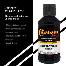 Custom Shop KSE772F-QP Flat Black - - EZ Flow Striping Lettering Enamel - 4 Ounce