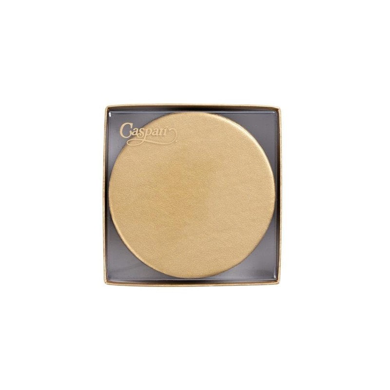 Caspari Round Luster Felt-Backed Coasters in Gold - 8 Per