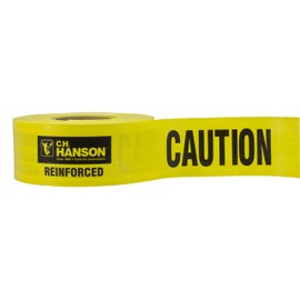 C.H. Hanson 16030 Yellow Caution Barricade Tape, Reinforced, 5 mil, 500 ft