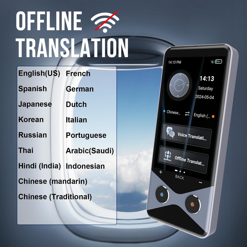 Language Translator Device, 2025 Upgraded Translator No WiFi Needed, Support