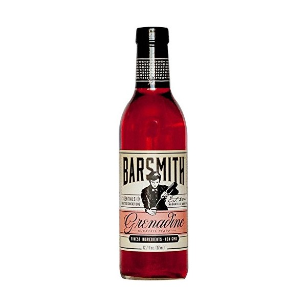 Barsmith Bar Essentials Grenadine Syrup, Sweet Cherry Cocktail Mixer for Shirley Temples, No Artificial Flavors, Non-GMO, 12.7-oz. Bottle, Pack of 1