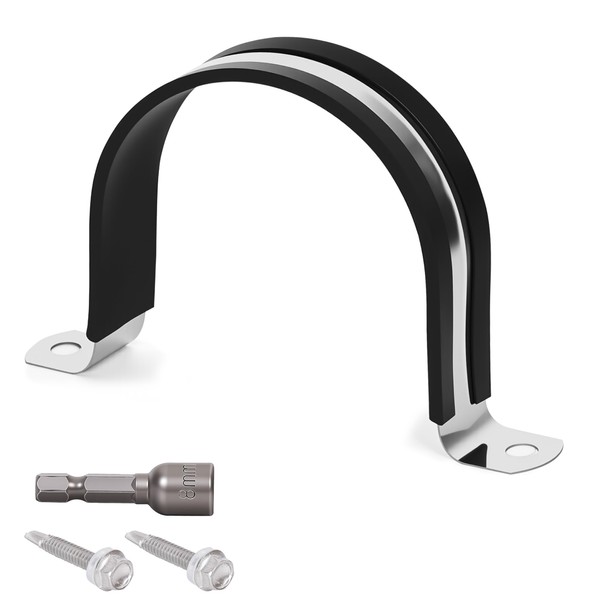 Pipe Clamps 2-1/4 Inches （Φ57MM）- 304 Stainless Steel & Rubber