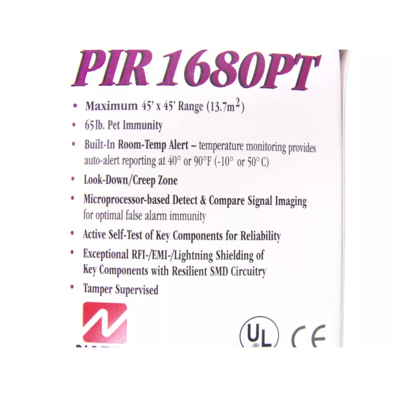 NAPCO PIR1680PT Infrared PIR Motion Sensor w/ 65lb Pet Immunity