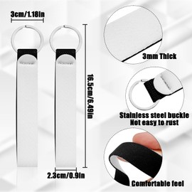 TEAONE Sublimation Wristlet Keychain, 10 PCS DIY Blank Wrist Lanyard for DIY Crafts (2.1 x 16.5cm/0.82 x 6.49in)