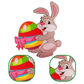 EXQULEG DIY Diamond Painting Easter Rabbit, 5D Diamond Painting, Diamond Painting Kits, Easter Decoration Gift for Children Adults Home Wall Decor (B (28 x 33 cm)
