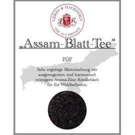 Lerbs & Hagedorn, Assam Tea Leaf Tea FOP Harmonious Spicy Aroma 250 g (approx. 21 Litres) Very Rich Leaf Mix