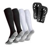 Linkidea Kids Soccer Socks with Shin Guards, 2 Pairs Breathable