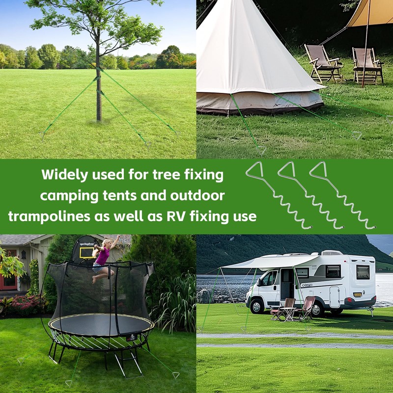 6PCS Tree Stake Kit, Heavy Duty Tree Support for Leaning