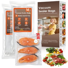 Reusable Vacuum Sealer Bags for Food – 30 Medium (10 x 11 in) For Elxis Vacuum Sealer (Without Vacuum Sealer)