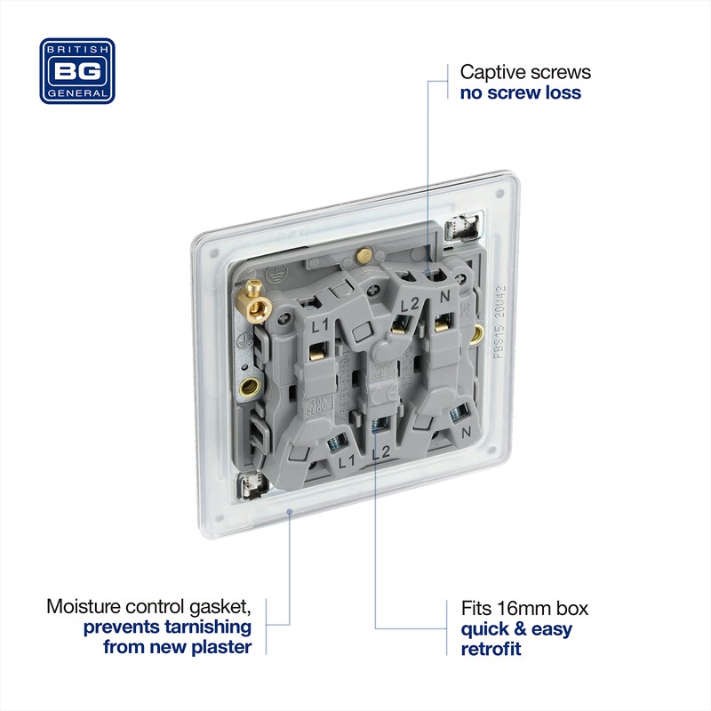 BG Electrical 3-Pole Fan Isolator Switch