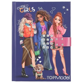 Depesche 12711 TOPModel City Girls Diary with Number Code and Sound, Book with 80 Lined and Colourful Illustrated Pages