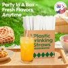Delxo 500 Count Individually Wrapped Clear Plastic Straws - 10.25