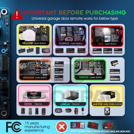 374UT/MC100-P2 Mini Red Universal Remote for Liftmaster/Chamberlain/Sears Craftsman/Genie/Linear/Wayne Dalton Garage Door Openers (2Pack) 3-Years-Warranty