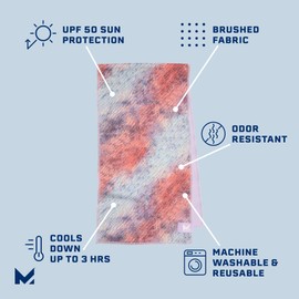 Mission Max Plus Cooling Towel, Prism Papaya Punch - Soft, Durable Microfiber - Cools Up to 3 Hours - UPF 50 Sun Protection - Machine Washable