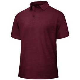 Polo Shirts for Men - Quick Dry Moisture Wicking Black Short Sleeve Performance Golf T Shirts for Casual Work Athletic