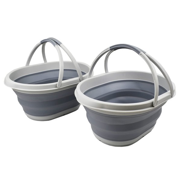 SAMMART Collapsible Basket with Handle 11L (2.9 Gallon) - Portable
