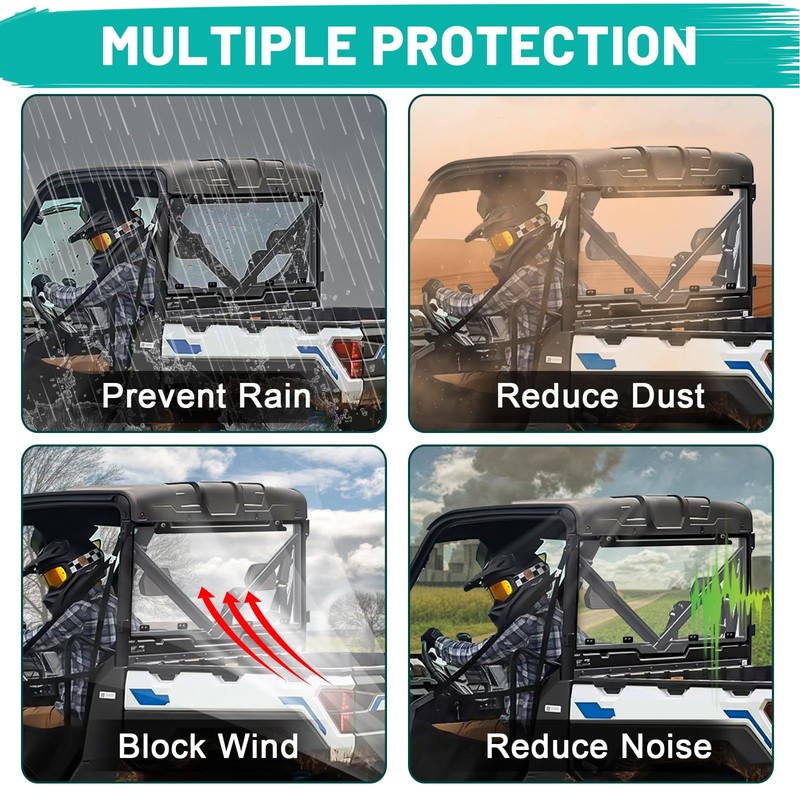 Ranger 1000 Rear Windshield - StarknightMT Upgraded Ranger Rear Window