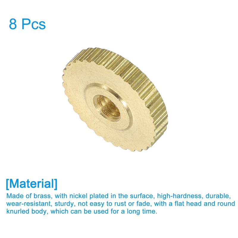 sourcing map Knurled Thumb Nuts, 8Pcs M3 x D11mm x