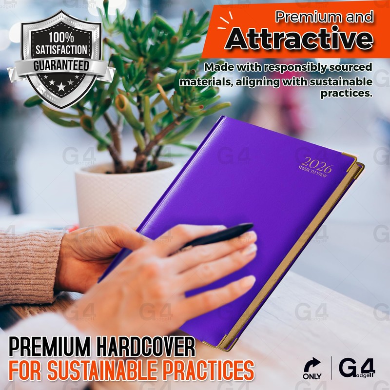 G4GADGET 2026 A4 Diary Week to View – Purple |