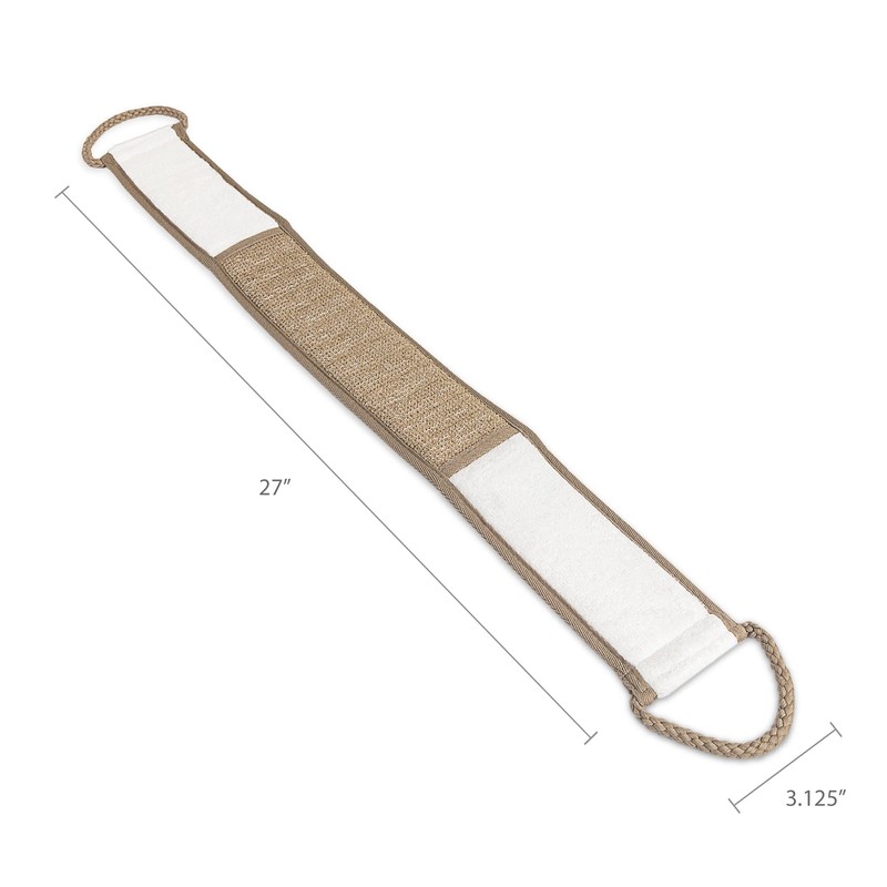Eurow Beauty Bamboo Back Scrubber, Dual-Sided Exfoliating and Cleansing Shower