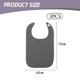 Pack of 3 grey bibs, elderly drool towels, anti-harmful bibs for eating and deliveries for the elderly.