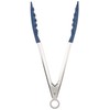 DELISH KITCHEN Pearl Metal Tongs, Navy, 9.4 inches (24 cm),
