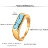 YIFSIY 18K Gold Plated Turquoise Rings Stainless Steel Square Cut