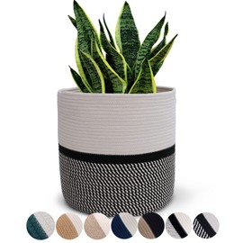 Oradrem - Cesta tejida moderna para macetas de 10 pulgadas, cesta organizadora de almacenamiento, para decoración rústica del hogar, color beige 11 x 11 pulgadas