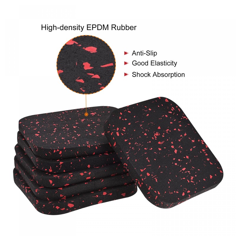 sourcing map Treadmill Mat-3.9"x3.9" Exercise Equipment Mat for Floor Protection