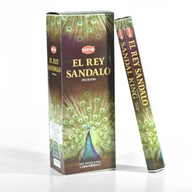 Sandal King - Box of Six 20 Stick Tubes, 120 Sticks Total - HEM Incense