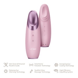 GESKE SmartAppGuided™ Warm & Cool Eye Energizer, 6 in 1, Eye Massager, Anti-Dark Circles Massager, Remove Bags and Slip-on Eyelids, Electric Eye Massage