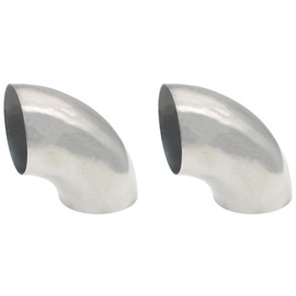 HAJXZH 2 PCS Elbow Exhaust Tubing Stainless Steel Mandrel Elbow 90 Degree Exhaust Elbow Pipe for 2.5 Inch Exhaust System Ducts and Stair Handrail