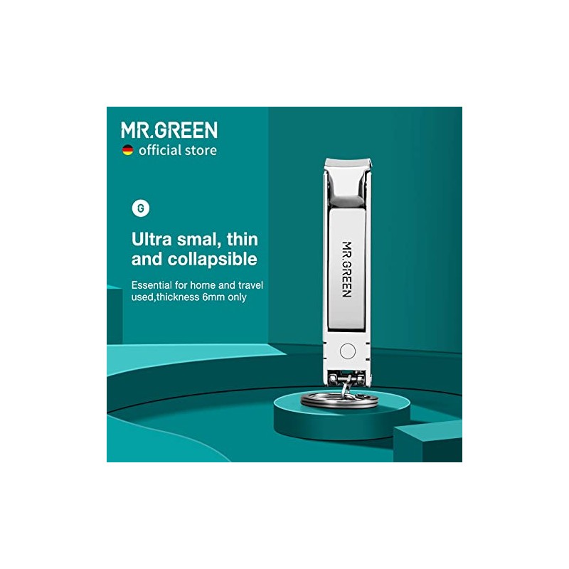 MR.GREEN Cortauñas plegables pequeñas y delgadas tijeras de uñas de