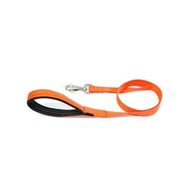 Short Dog Lead With Padded Handle Walking Training Leash Close Control In Strong 25mm Webbing (Orange, 45" (1.1 Metres))