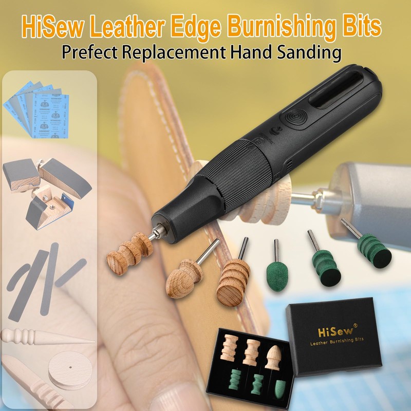 Hisew Leather Edge Burnishing Bits – Standard Set of 6