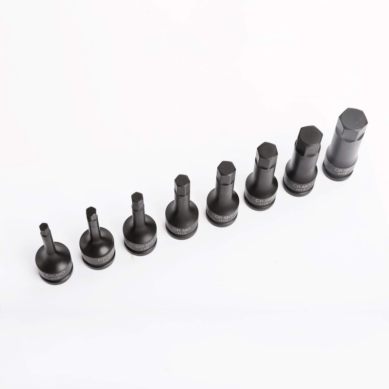 1/2" Drive Impact Socket Hex Bits | 8pc Metric Set