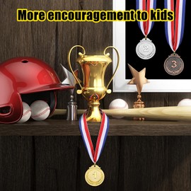 Yaomiao 6 Pieces Gold Silver Bronze Medals Award Medals 1st 2nd 3rd Olympic Gold Silver Bronze Medals with Bow for Competitions Party Decorations Olympic Style