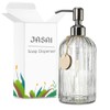 JASAI 18 Oz Clear Glass Soap Dispenser with Rust Proof