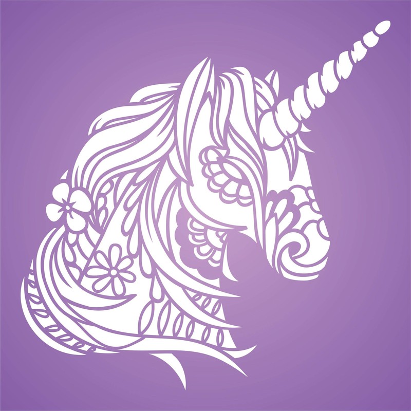 Unicorn Head Stencil, 8.5 x 8.5 inches (M) - Stencil