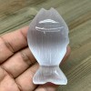 1pc, 45-60g, 2.7"x1.5"x0.9" White Selenite Fish, Handcrafted Crystal @Morocco