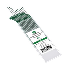 MELTSTAR TIG Welding Tungsten Electrodes Pure Tungsten 1/16” x 7” (Green, WP) 10-Pack