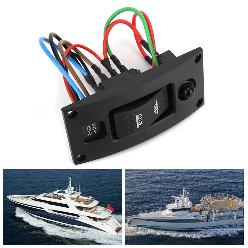 ON off ON Deluxe LED Rocker Bilge Pump Switch Panel