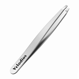 Velodios Professional Precision Tweezers for Women and Men, Stainless Steel Flat Tip Tweezers for Eyebrow, Facial Hair,Chin Hair and Ingrown Hair Removal