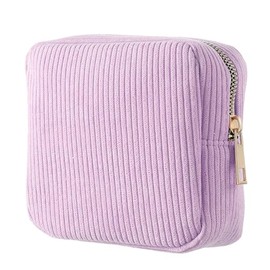 Husalsea Corduroy Sanitary Pad Storage Bag, Sanitary Bags with Zipper, Period Bag, Sanitary Towel Holder for Sanitary Napkin, Tampons (Purple, Count, 1)