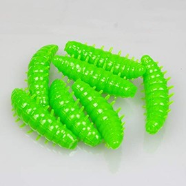FTM Omura Baits Okto Banana Rubber Grubs Length 4 cm Pack of 6 Neon Green