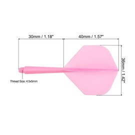 PATIKIL Integrated Dart Shaft & Flights, Lightweight Dart Flight Set, Pink, Pack of 4