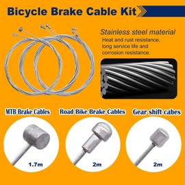 mxuteuk Bicycle Brake Cable Shift Cable Bike Cable Housing Kit Bike Brake Cable Kit Bicycle Transmission Line for Bicycle Mountain Road Bike Repair